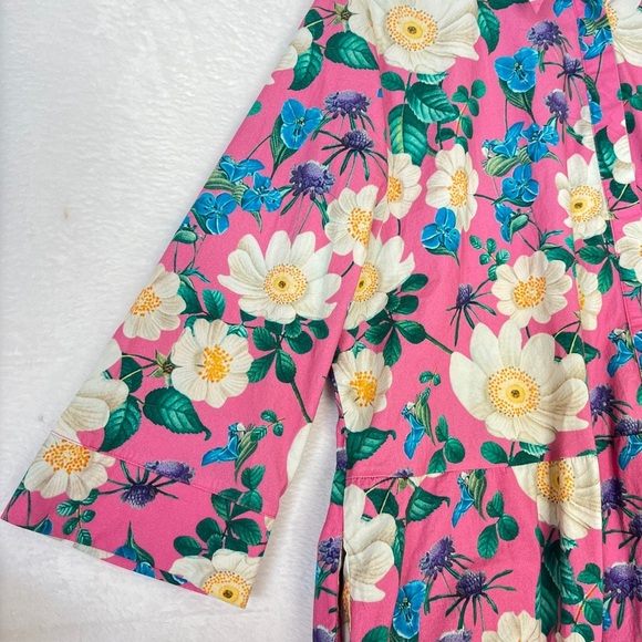 Von Landen Ulla Popken Pink Floral Tiered Midi US sz 20/22 Feminine Preppy Euro - Picture 7 of 9